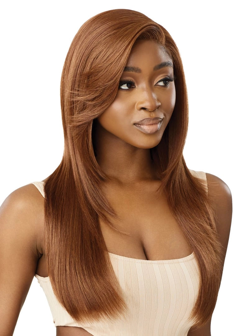 Outre Synthetic Glueless HD Transparent Lace Front Wig Aleida