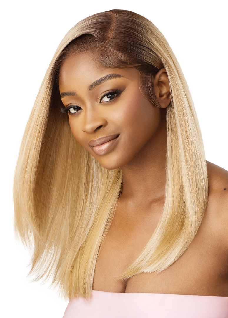 Outre Airtied Human Hair Blend Vanish HD+ Lace Front Wig HHB-Sleek Yaki 20" QLHBFHSY20