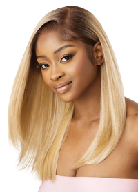 Thumbnail for Outre Airtied Human Hair Blend Vanish HD+ Lace Front Wig HHB-Sleek Yaki 20