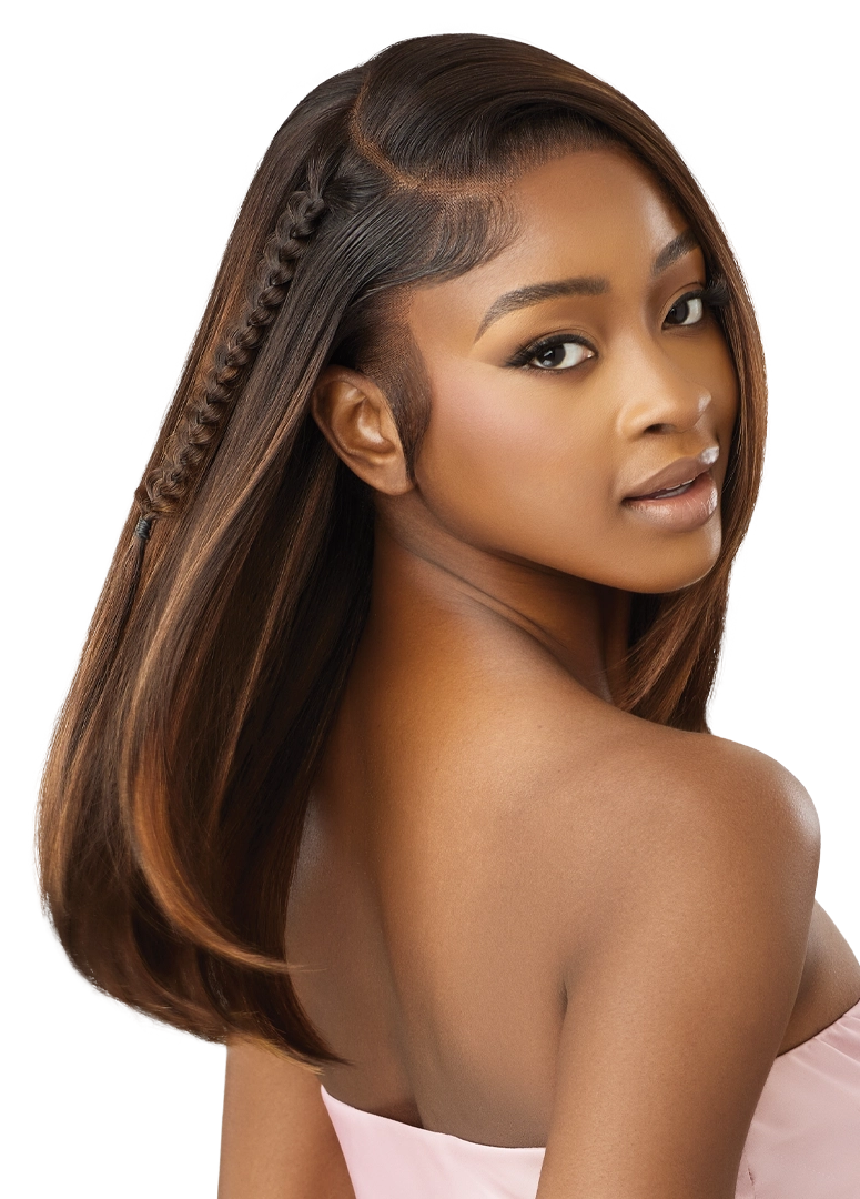 Outre Airtied Human Hair Blend Vanish HD+ Lace Front Wig HHB-Sleek Yaki 20" QLHBFHSY20