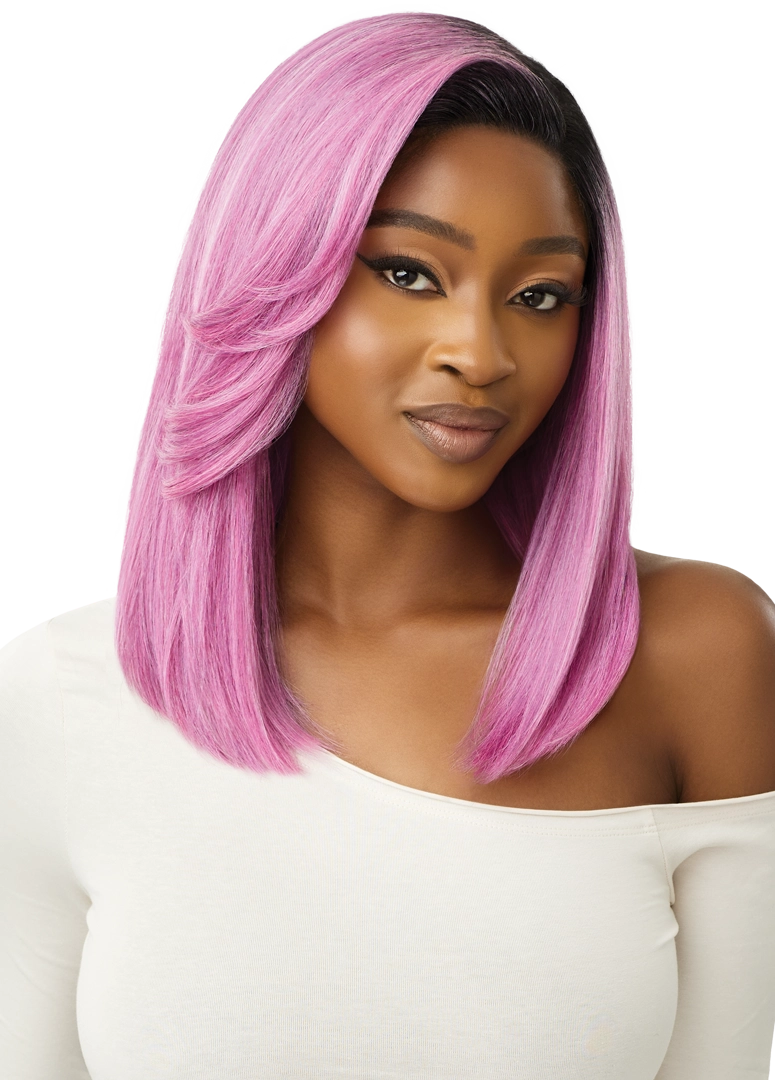 Outre Synthetic Glueless HD Transparent Lace Front Wig Ellis