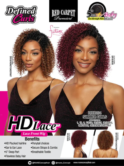 Mane Concept Red Carpet HD 5"Deep Lace Front Wig RCHD284 Summer Curls - Elevate Styles