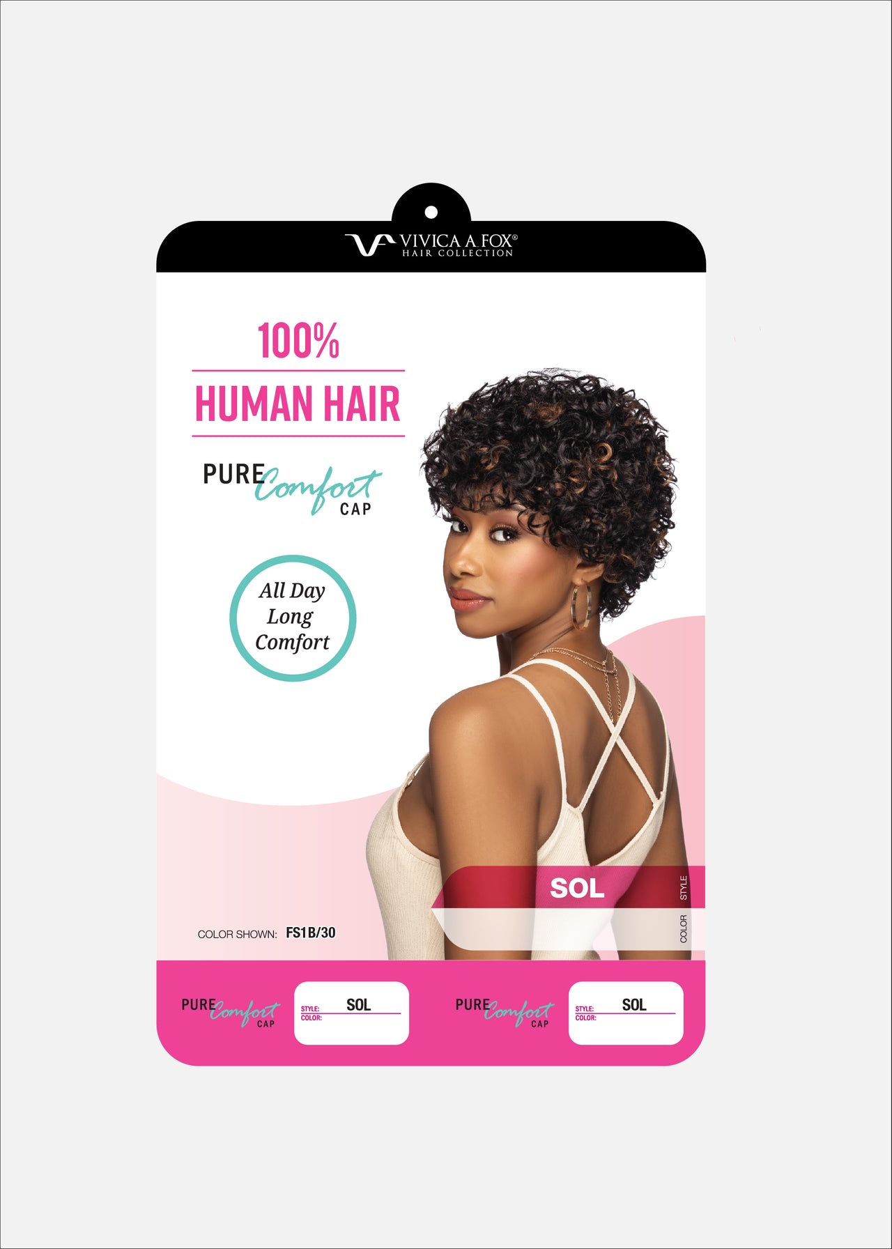 Vivica Fox 100% Human Hair Wig Pure Comfort Cap Wig Sol