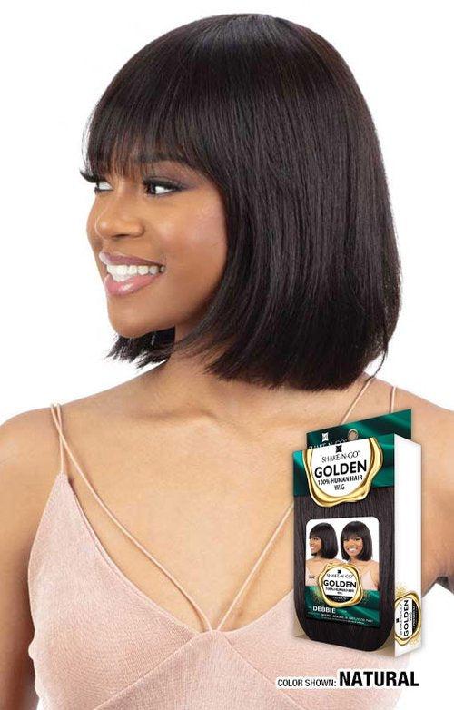 Shake N Go Golden 100% Human Hair Wig Debbie Natural Color
