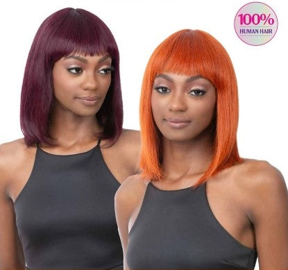 Its a Wig 100% Human Hair Wig HH Bob w/ Bang 12"