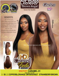 Thumbnail for Mane Concept Brown Sugar Caramel Fiesta HD Lace Front Wig Caramel 01 BSCF201