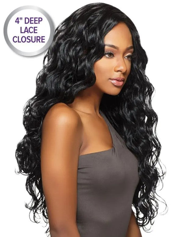 Purple Pack Brazilian Boutique 3 BUNDLE + Closure Virgin Body 18" 20" 22"