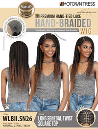 Thumbnail for Motown Tress HD LONG SENEGAL TWIST SQUARE TOP Lace Front Wig WLBII.SN26