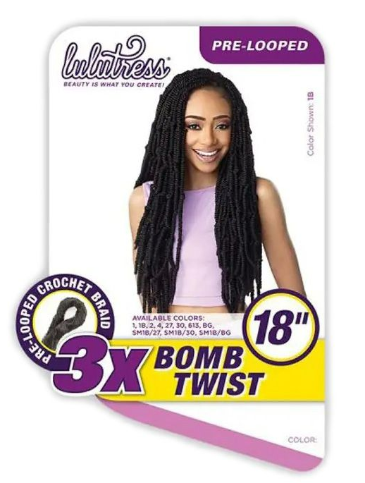 Sensationnel Lulutress 3X Pre-Looped Crochet Bomb Twist 18"