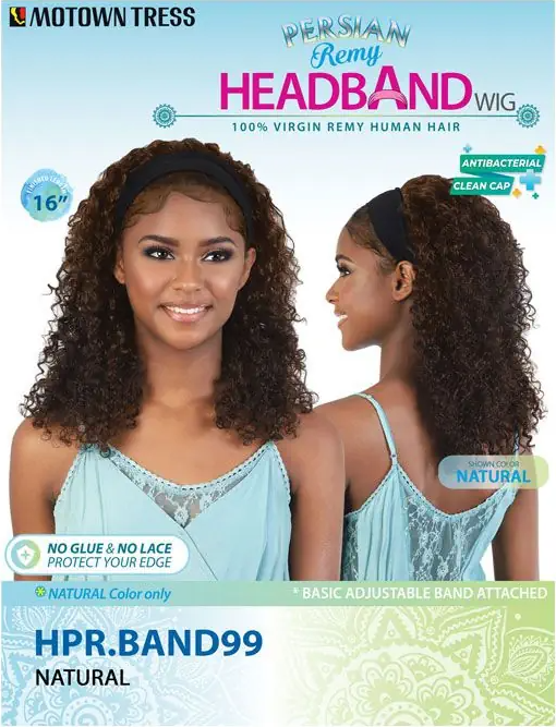 Motown Tress 100% Persian Virgin Remy Human Hair Headband Wig - HPR.BAND99 - Elevate Styles