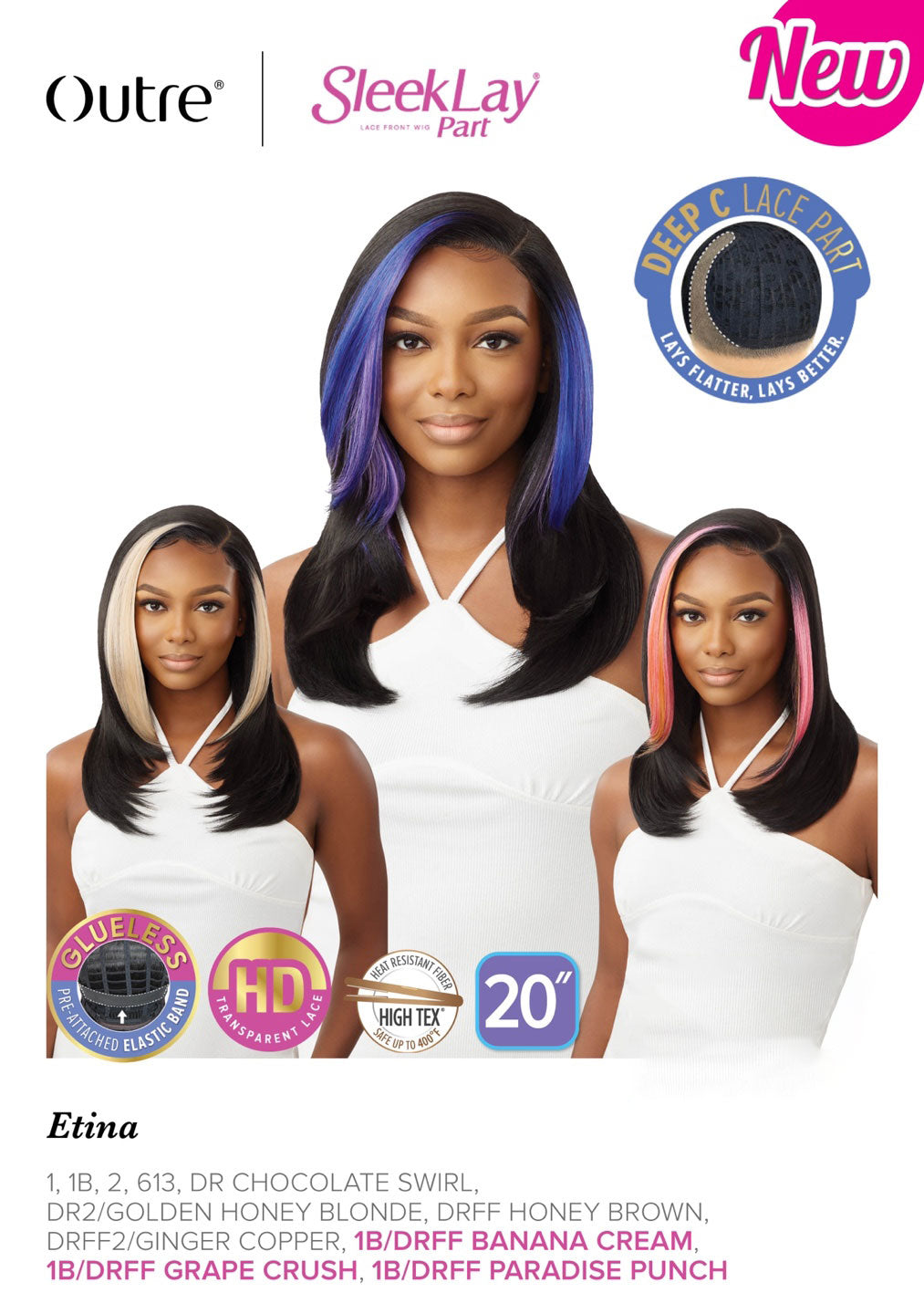 Outre Synthetic Sleek Lay Part HD Transparent Lace Front Wig Etina - Elevate Styles