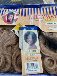 Thumbnail for Milky Way 100% Human Hair Short Cut Series Weaving 3 Piece Set Classic Wave