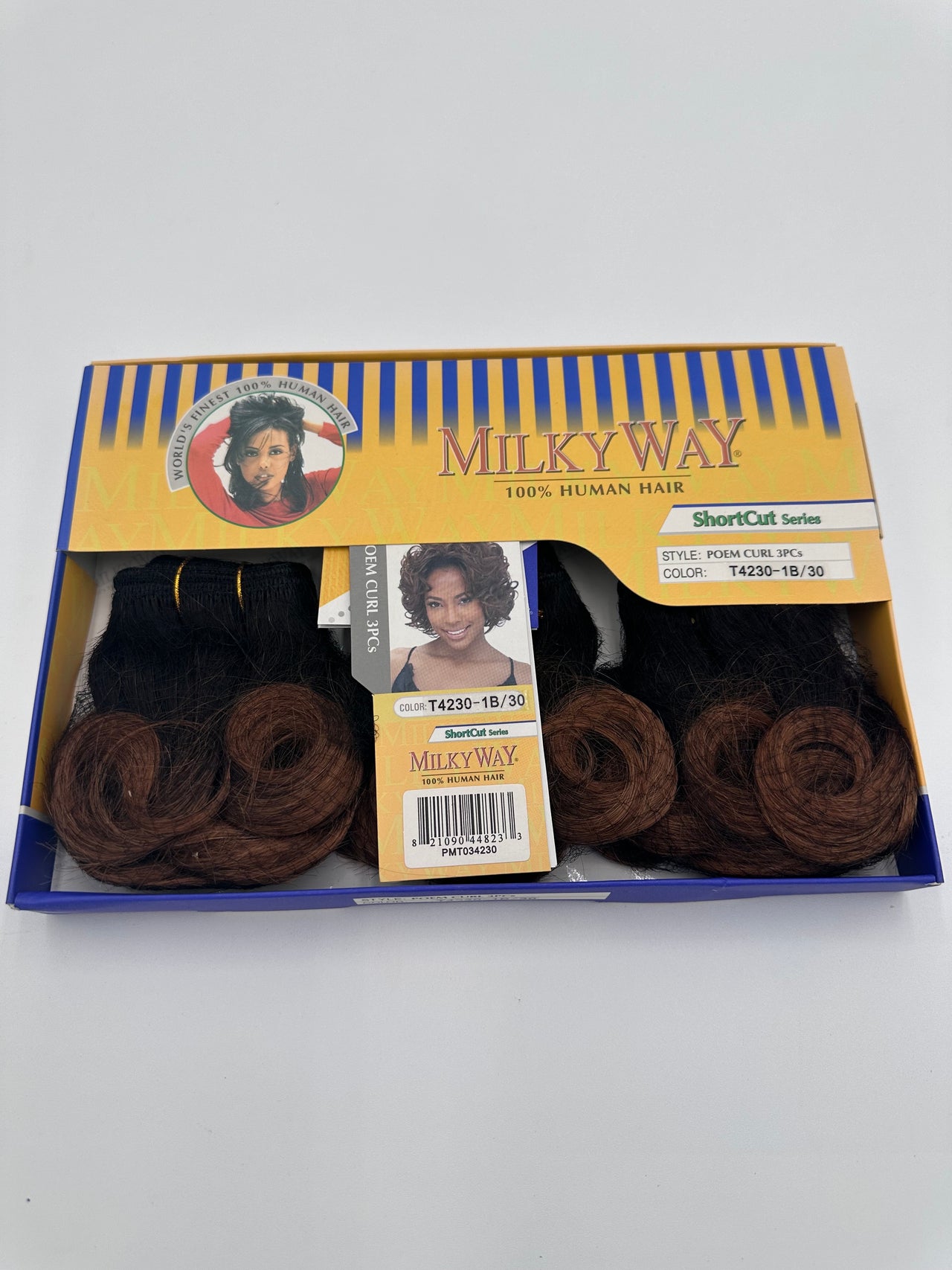 Milky Way 100% Human Hair Short Cut Series Weaving 3 Piece Set Poem Curl