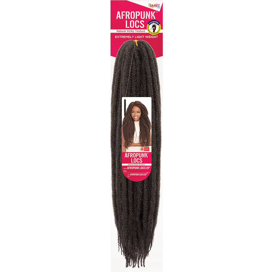 Janet Collection Afro Punk Locs Natural Kinky Texture Crochet Braids 20" - Elevate Styles