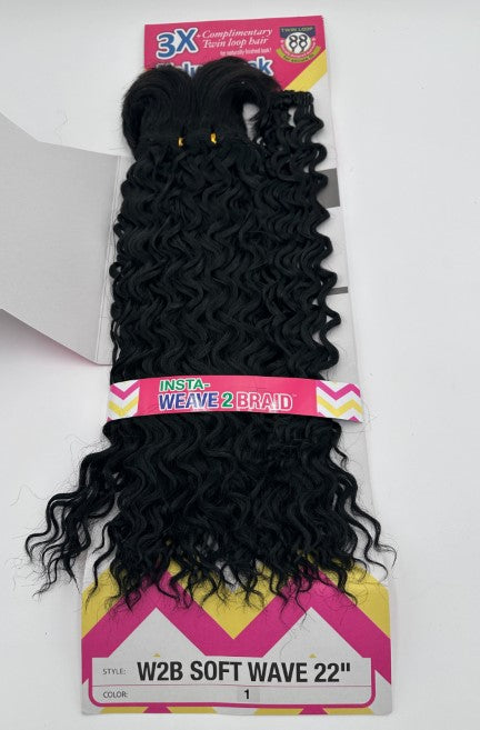 Janet Collection Synthetic Hair Insta Weave 2 Braid Soft Wave 22"