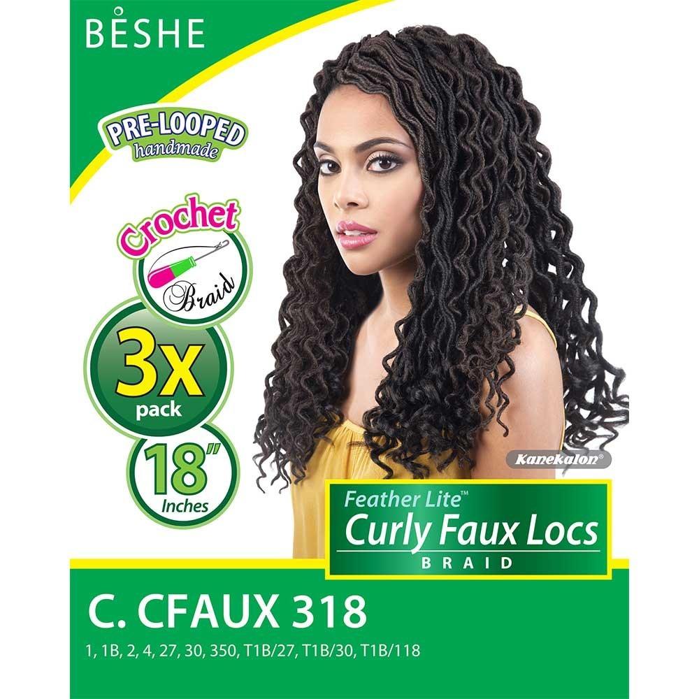 Beshe Crochet Braid Feather Lite Curly Faux Loc 3x Pack 18" C.CFAUX318 - Elevate Styles