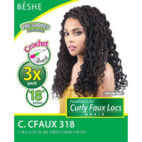 Thumbnail for Beshe Crochet Braid Feather Lite Curly Faux Loc 3x Pack 18