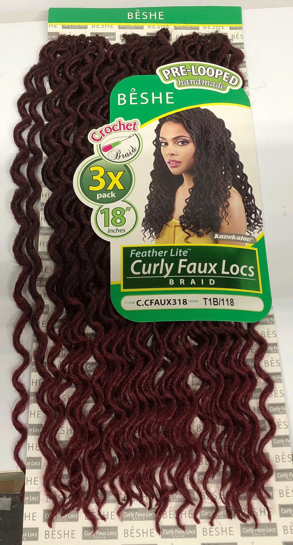 Beshe Crochet Braid Feather Lite Curly Faux Loc 3x Pack 18" C.CFAUX318 - Elevate Styles