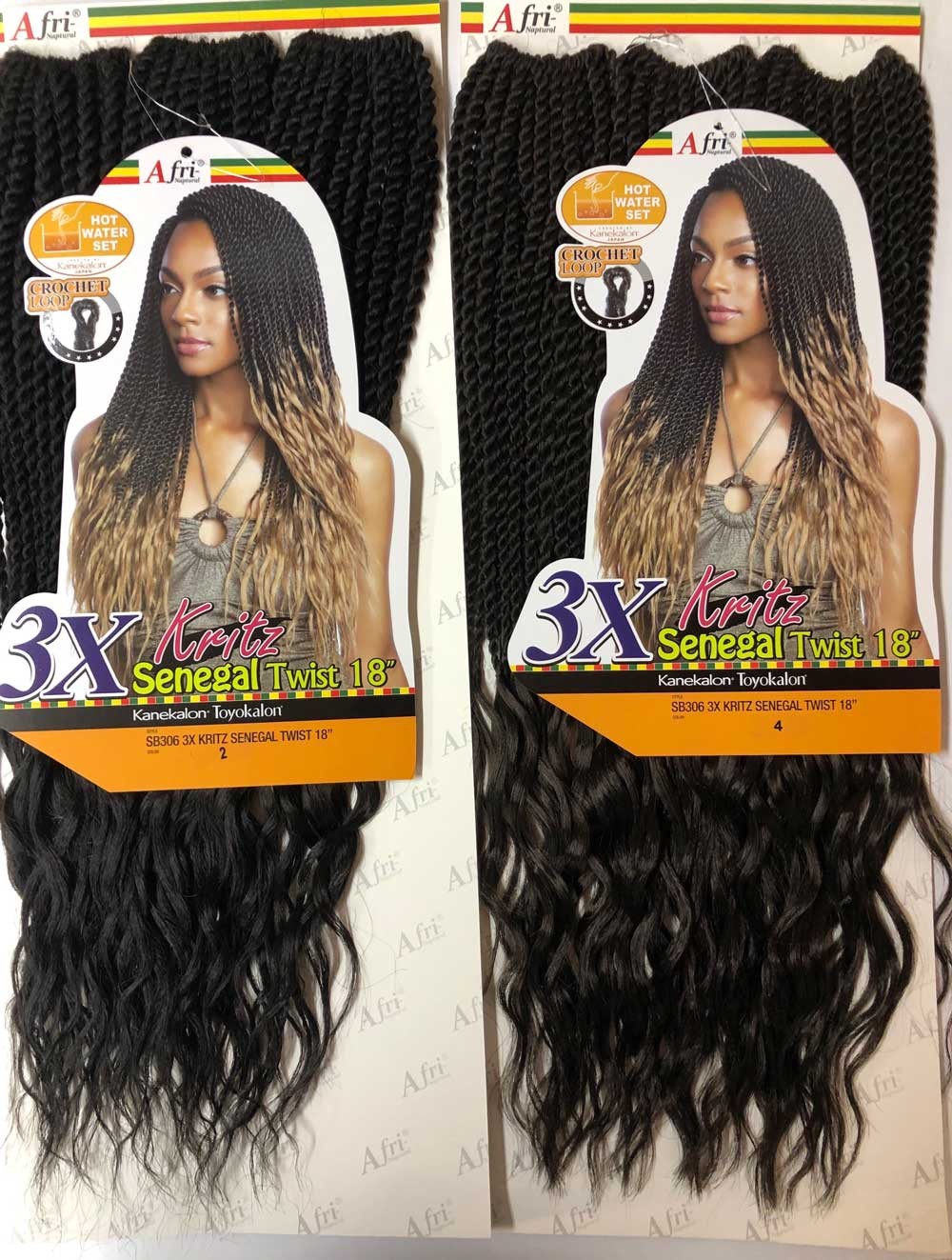 Mane Concept Afri-Naptural Crochet Braid SB306 3X Kritz Senegal Twist 18" - Elevate Styles