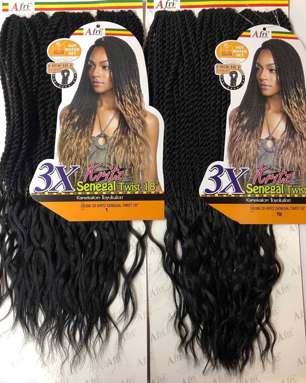 Mane Concept Afri-Naptural Crochet Braid SB306 3X Kritz Senegal Twist 18" - Elevate Styles