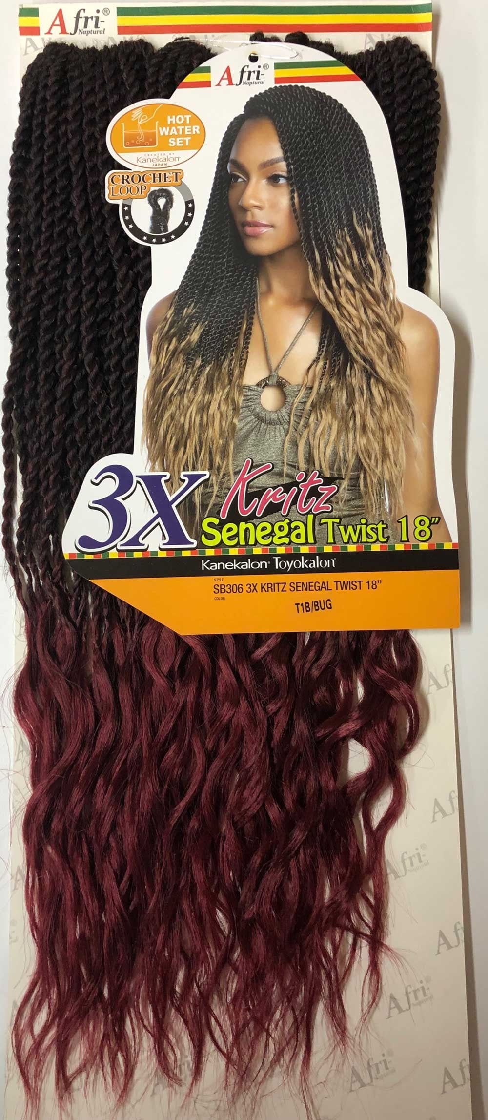 Mane Concept Afri-Naptural Crochet Braid SB306 3X Kritz Senegal Twist 18" - Elevate Styles