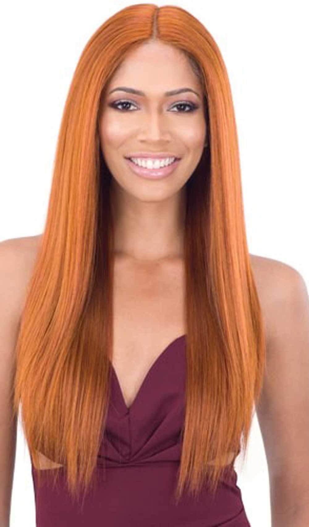 Organique 5" Deep Center Lace Part Lace Front Wig Light Yaky Straight 24" - Elevate Styles