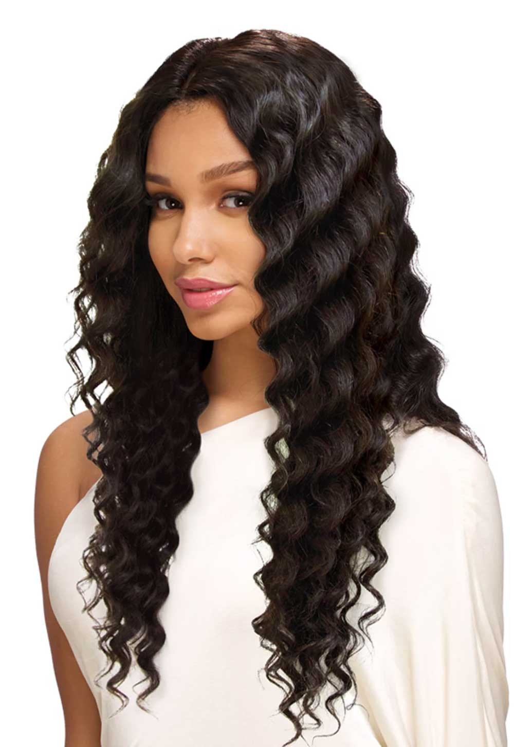 Sensual Frontal Lace Wig 180% Density, Pre plucked hair line baby hair Natural Deep Wave 24" - Elevate Styles