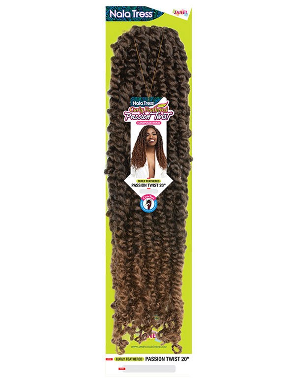 Janet Collection Nala Tress Crochet Braid Handmade Curly Feathered Passion Twist 20" - Elevate Styles