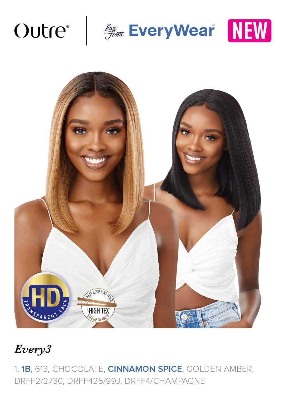 Outre Synthetic Pre-Plucked HD Transparent Lace Front Wig Every 3 - Elevate Styles