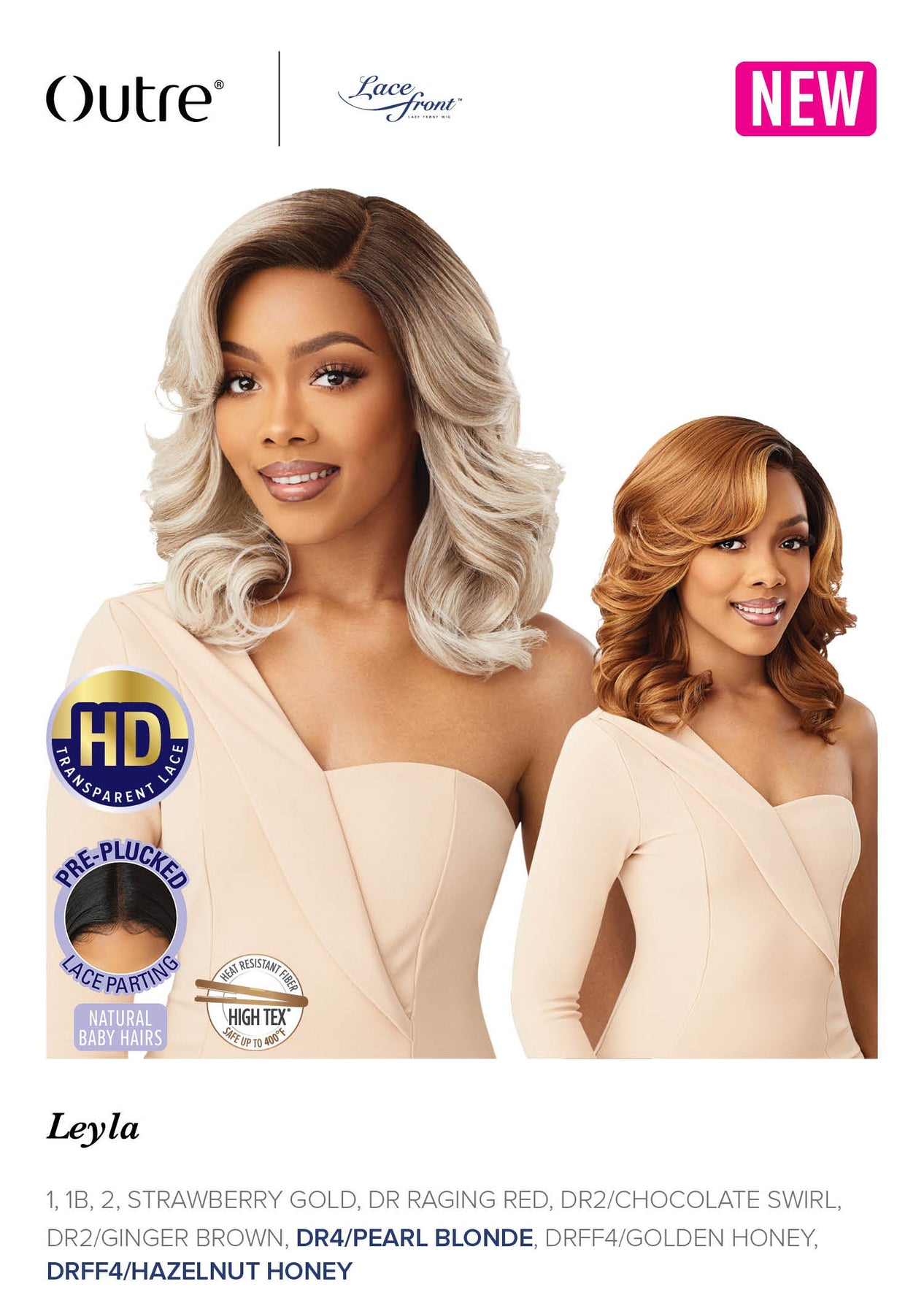 Outre Synthetic Pre Plucked HD Transparent Lace Front Wig Leyla