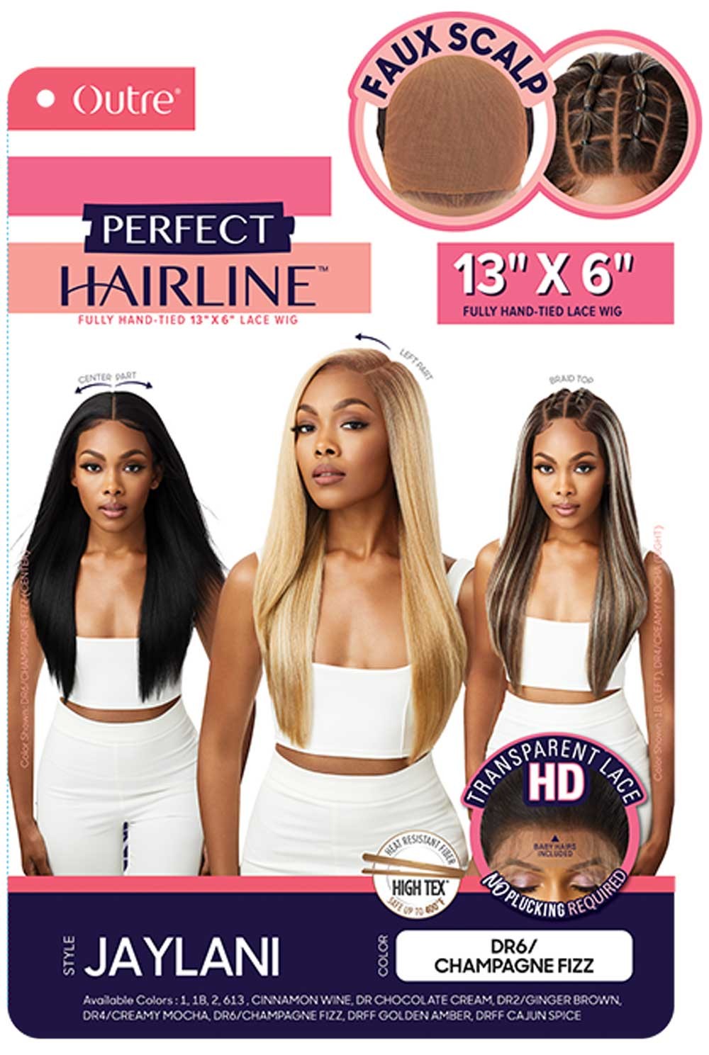 Outre Perfect Hairline Faux Scalp HD Transparent 13" x 4" Lace Front Wig Jaylani - Elevate Styles