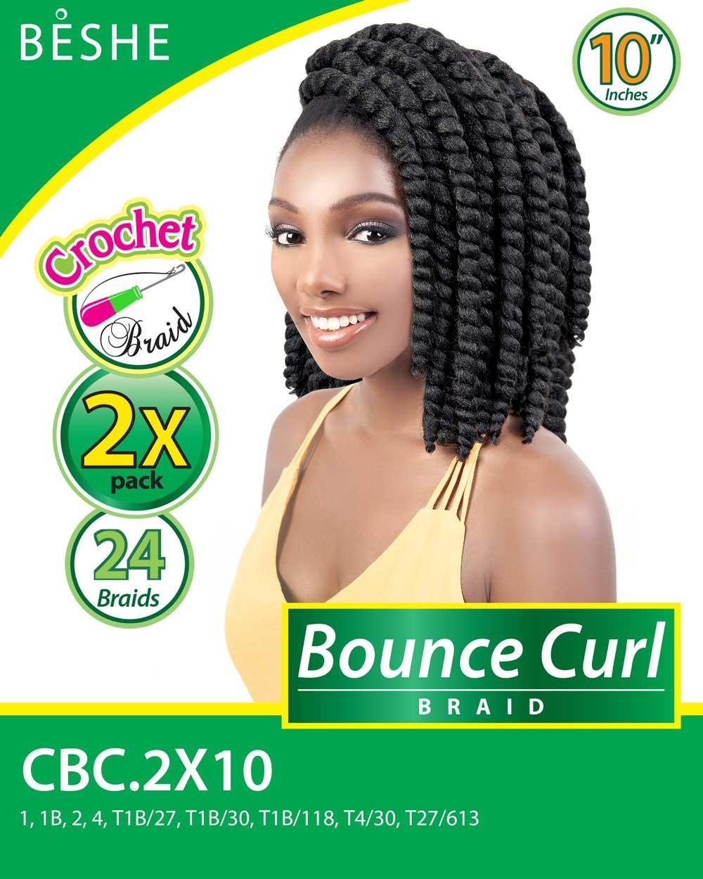 Beshe Crochet 2x Braid Pre-Looped Crochet Braid Bounce Curl 10" CBC.2x10 - Elevate Styles