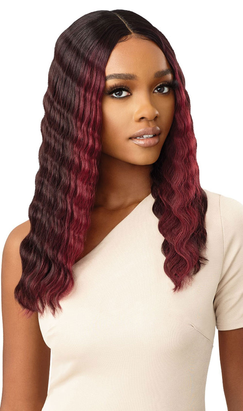 Outre Synthetic Crimp Wave HD Transparent Lace Front Wig Lucy - Elevate Styles