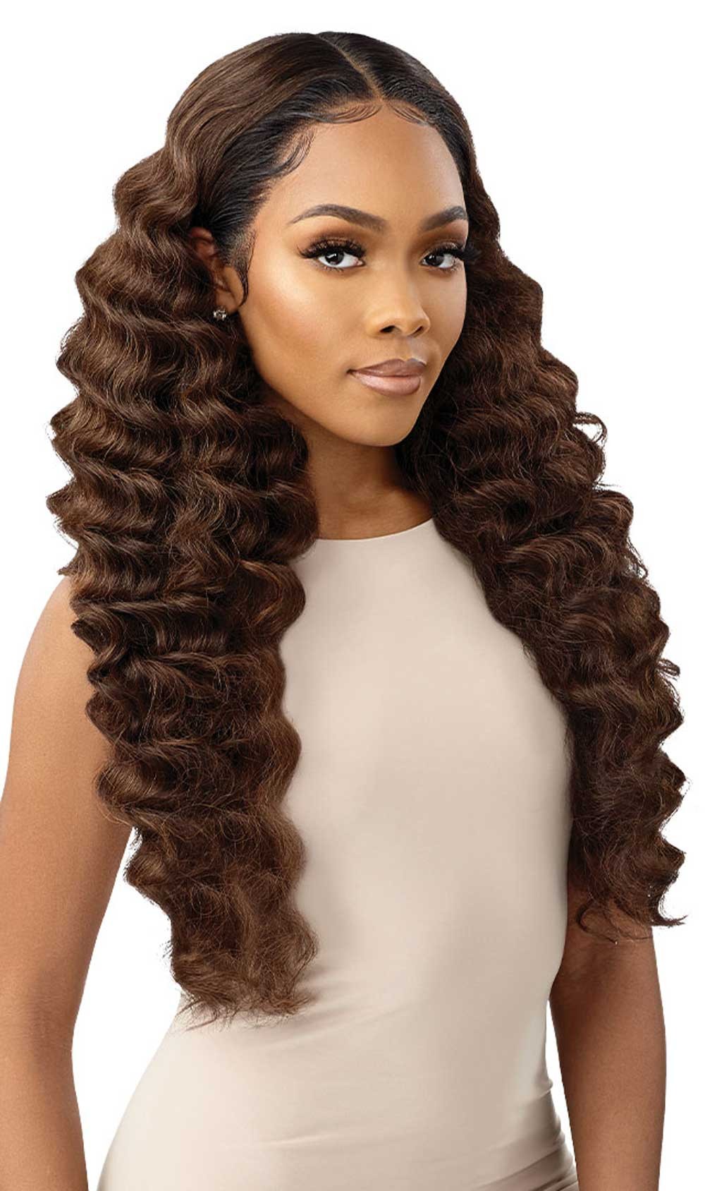 Outre Melted Hairline Collection - HD Swiss Layered Wavy Yaki Lace Front Wig Briallen - Elevate Styles