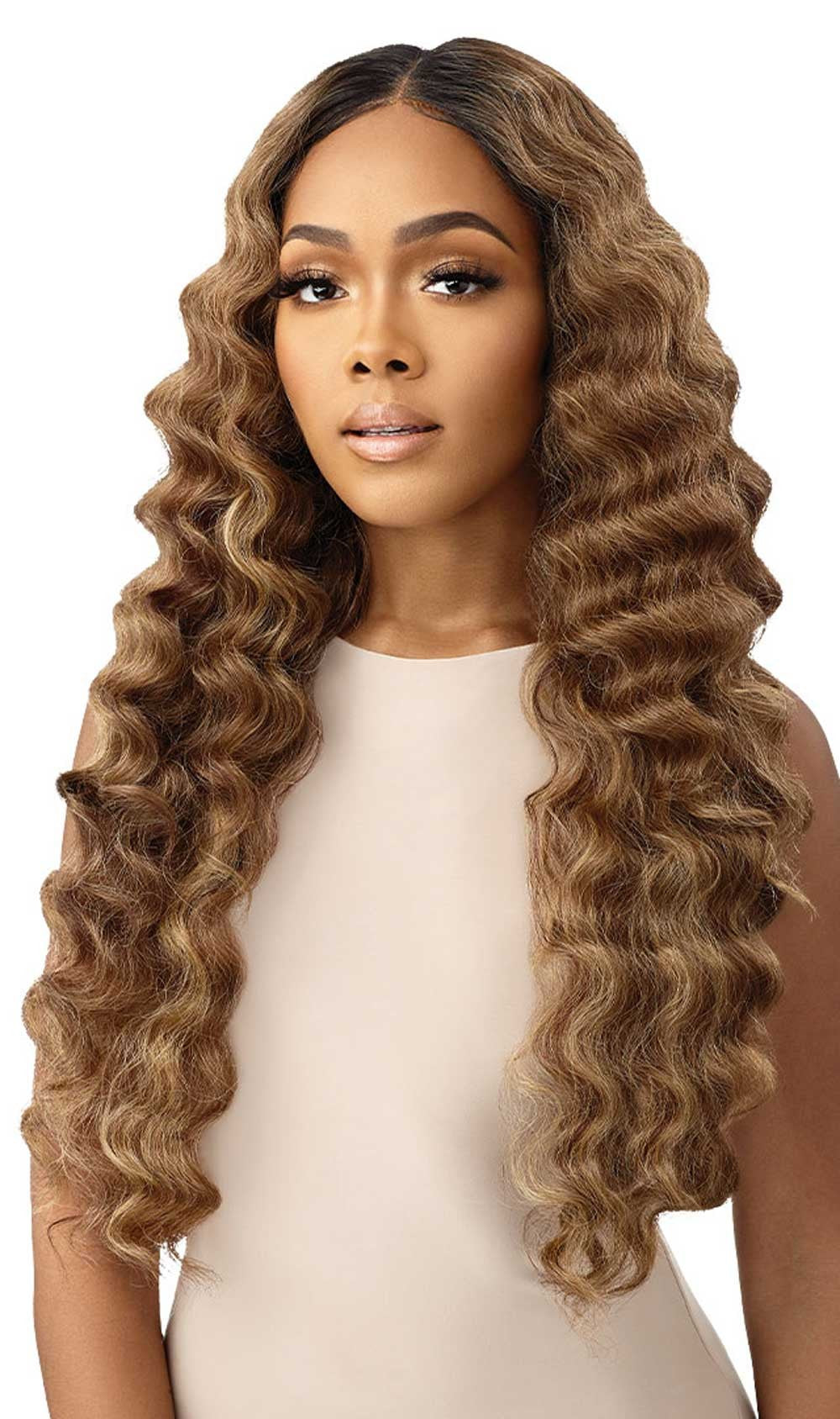 Outre Melted Hairline Collection - HD Swiss Layered Wavy Yaki Lace Front Wig Briallen - Elevate Styles