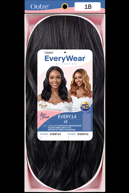 Outre Synthetic Pre-Plucked HD Transparent Lace Front Wig Every 14 - Elevate Styles