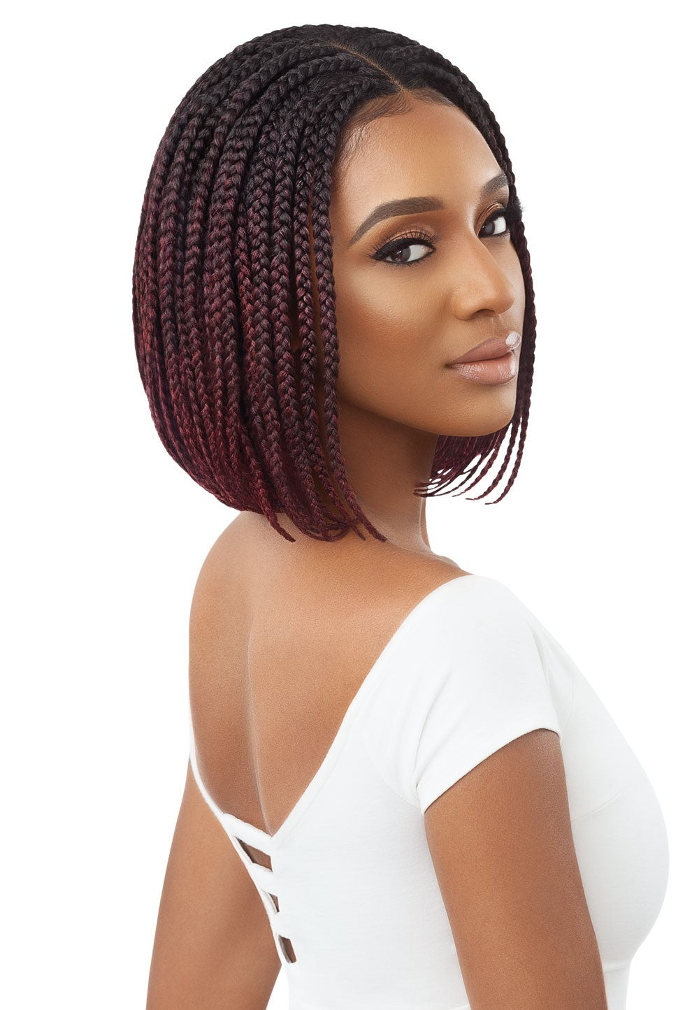 Outre 4x4 Pre-Braided Lace Front Wig - Box Braid Bob 12" - Elevate Styles