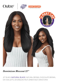 Thumbnail for Outre Big Beautiful Hair Human Blend Leave Out U Part Wig Dominican Blowout 22