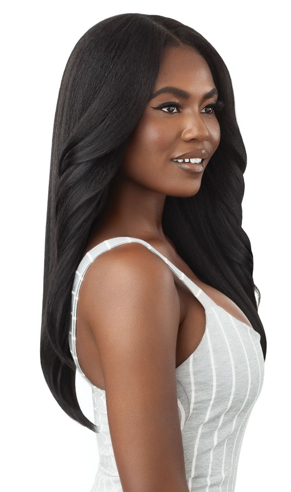 Outre Big Beautiful Hair Human Blend Leave Out U Part Wig Dominican Blowout 22" - Elevate Styles