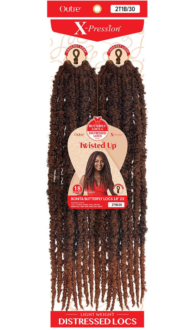 Outre X-Pression Twisted-Up Crochet Braid - Bonita Butterfly Locs 18" 2x - Elevate Styles