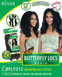 Thumbnail for Beshe Crochet Braid 2x Pack Butterfly Locs Braid C.BFLY212 - Elevate Styles