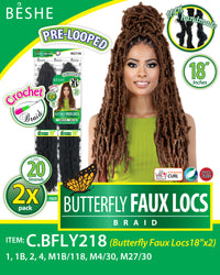 Thumbnail for Beshe Crochet Braid 2x Pack Butterfly Locs Braid C.BFLY218 - Elevate Styles