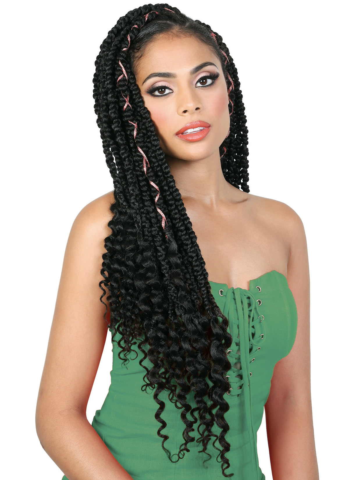 Beshe Pre-Looped Crochet Braid 2x Pack Thick Guava Box Braid 24" C.GUAVA224 - Elevate Styles