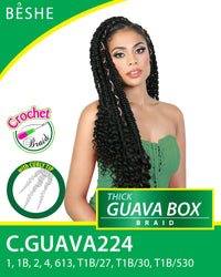 Thumbnail for Beshe Pre-Looped Crochet Braid 2x Pack Thick Guava Box Braid 24