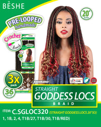 Thumbnail for Beshe Crochet Braid 3X Pack Pre-Looped Straight Goddess Locs Braid C.SGLOC320 - Elevate Styles