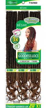 Thumbnail for Beshe Crochet Braid 3X Pack Pre-Looped Straight Goddess Locs Braid C.SGLOC320 - Elevate Styles