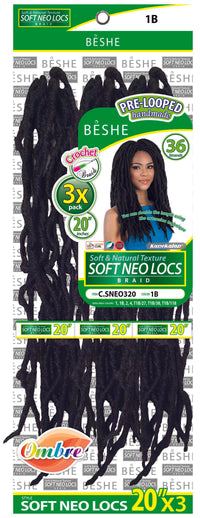 Thumbnail for Beshe Crochet Braid 3X Pack Pre-Looped Soft Neo Locs Braid C.SNEO320 - Elevate Styles