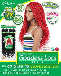 Thumbnail for Beshe Crochet Braid Pre-Looped 7x Pack Goddess Locs Braid 18