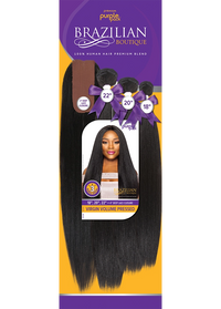 Thumbnail for Purple Pack Brazilian Boutique 3 BUNDLE + Closure Virgin Volume Pressed 18