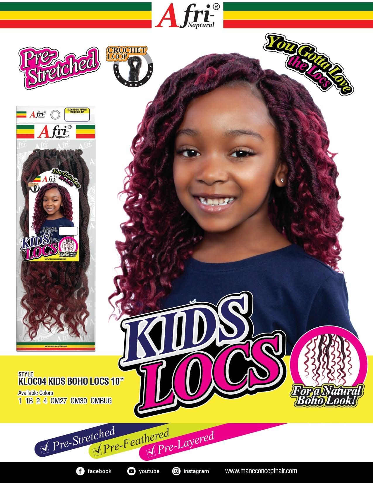 Afri Naptural Synthetic Kids Crochet Braid Kids Locs Boho Locs 10" KLOC04 - Elevate Styles